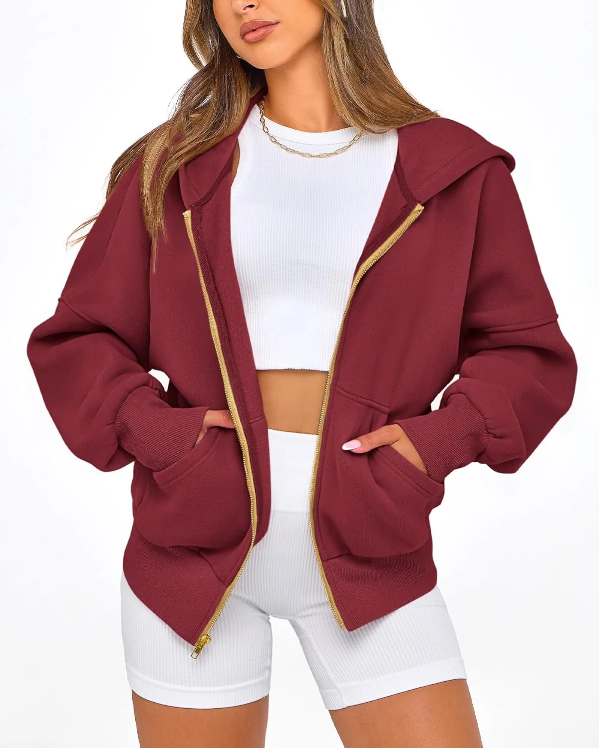 BTFBM Womens Zip Up Hoodies Long Sleeve Fashion Sweatshirt Fleece Y2K Hooded Jacket 2025 Trendy Fall Spring Clothes