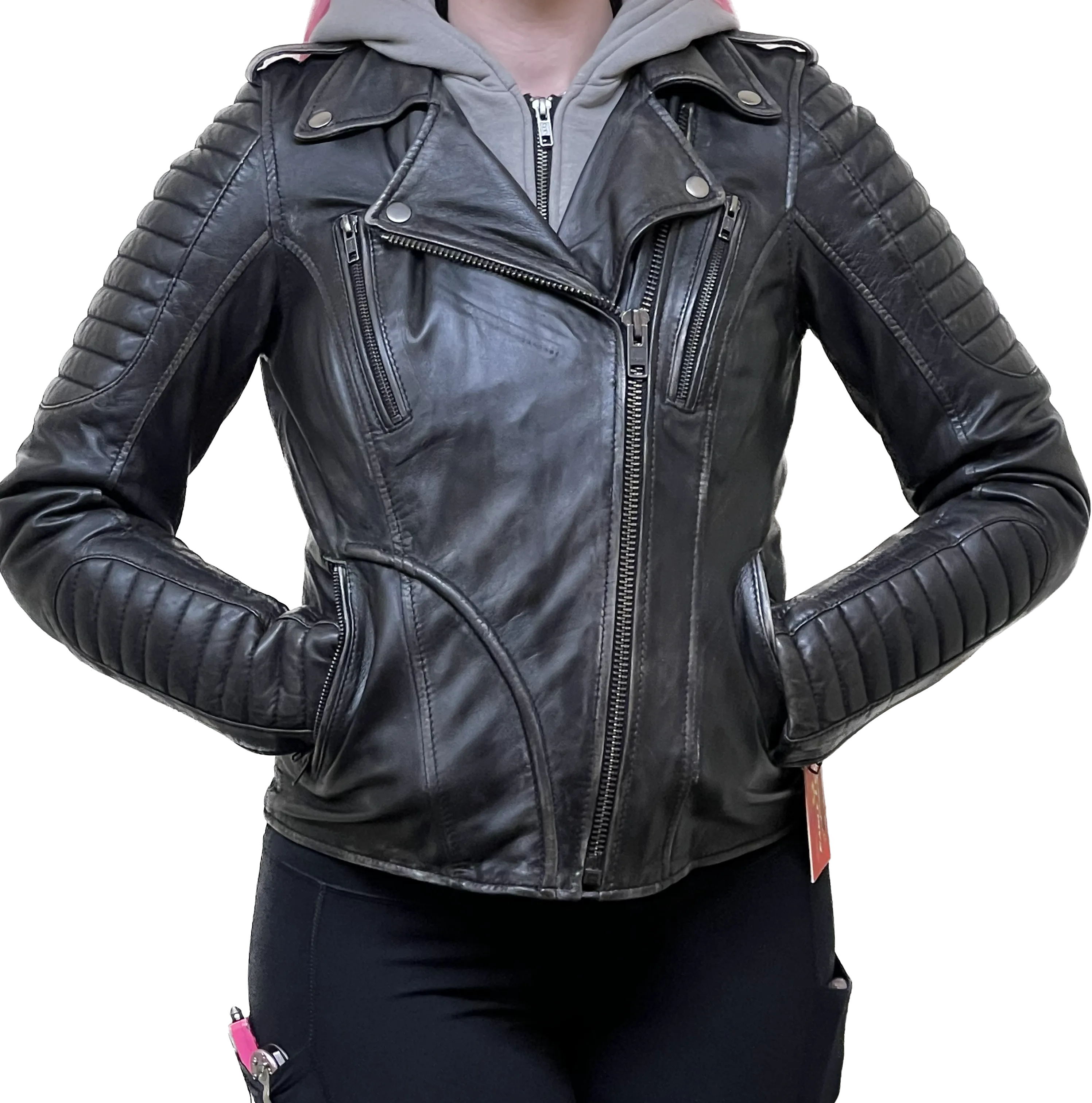Ladies Soft Lambskin Hoodie Jacket