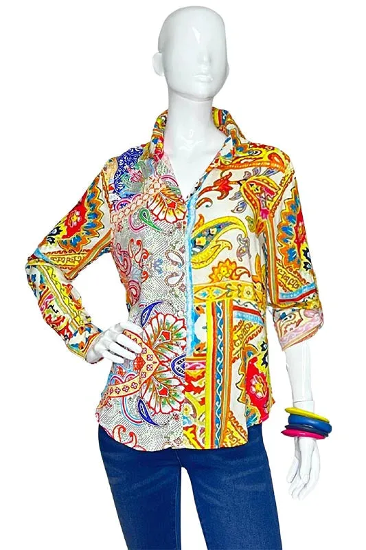 Pucci Paisley Button Down Gorgeous Blouse