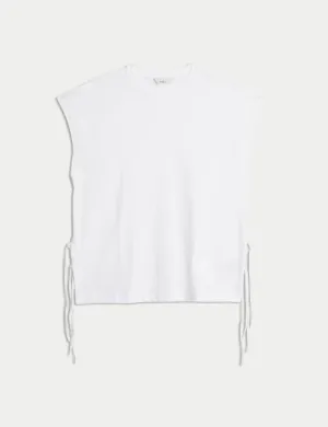 Pure Cotton Side Tie Jersey T-Shirt